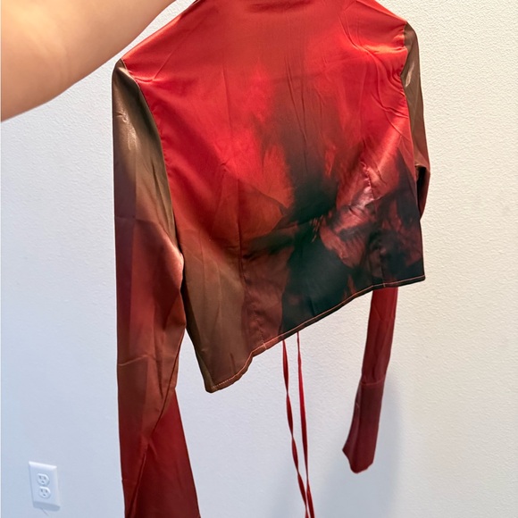 PrettyLittleThing Red Ombre Button Down Shirt. - Picture 4 of 7